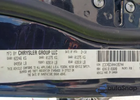 2010 Chrysler 300 Touring/Signature Series/Executive Series z USA, uszkodzony, nr VIN 2C3CA5CV9AH220981